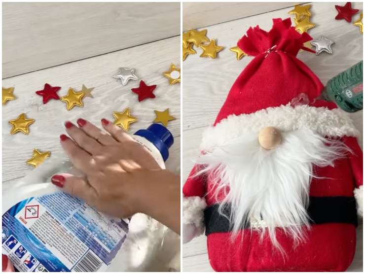 collage video creazione gnomo natalizio