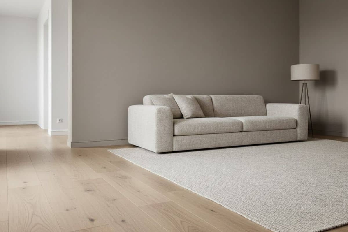 Salotto luminoso con pareti grigio Tortora