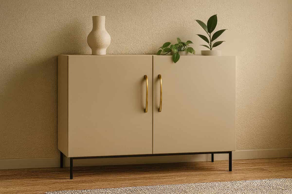 Mobile ivar dipinto di beige in salotto chiaro