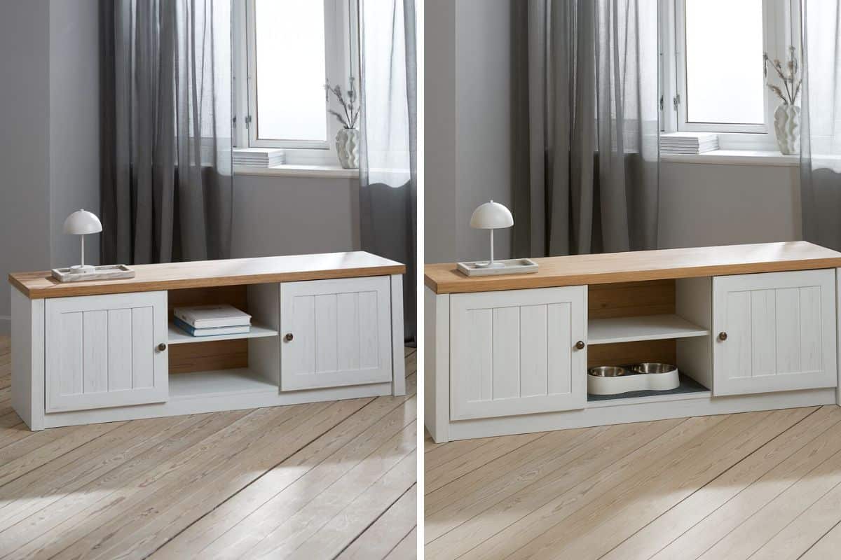 Mobile tv adattato a mobile per gatti