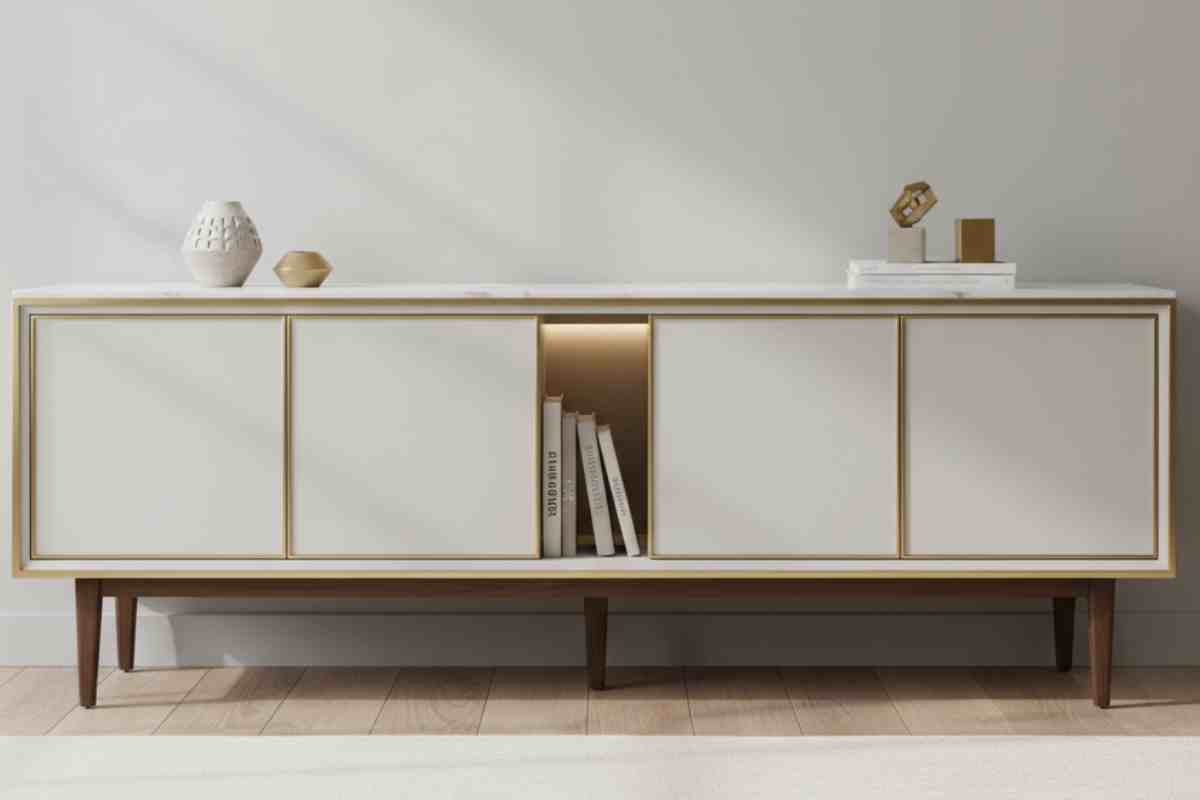 mobile basso stile ikea con profili di metallo eleganti