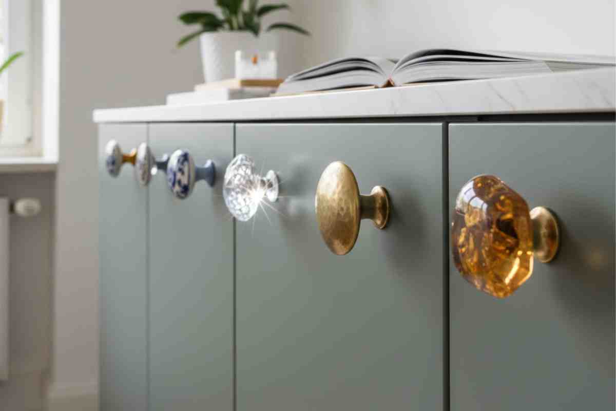 pomelli diversi montato su mobile ikea