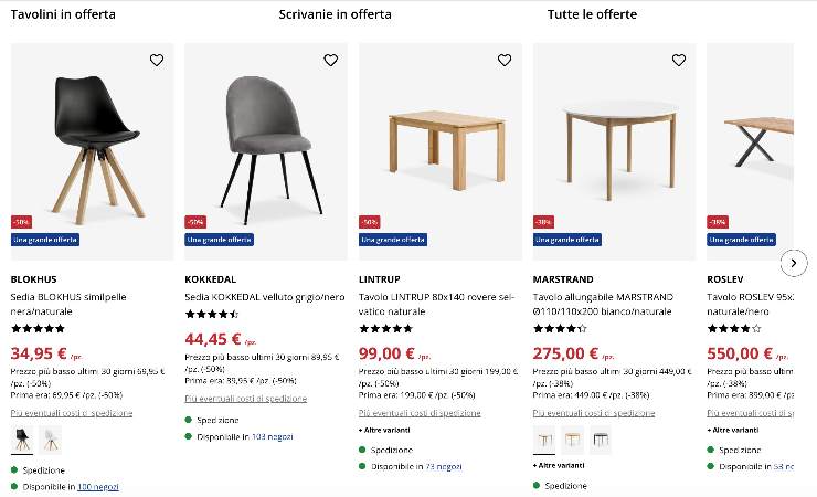 mobili di jysk messi in vendita al 50%