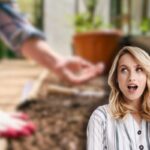 donna che pianta piante in giardino e donna che ha un'idea