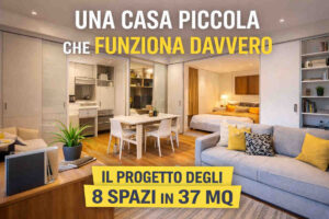 Monolocale con ambienti separati per massimizzare gli spazi