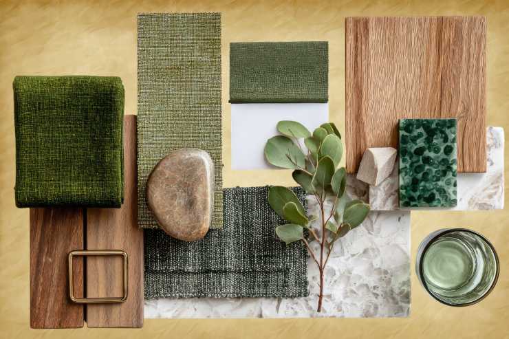 Dei materiali naturali posti sopra uno sfondo vintage