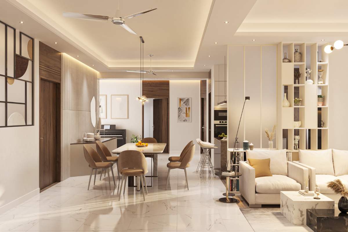 Una casa con un ben salone e ben arredata