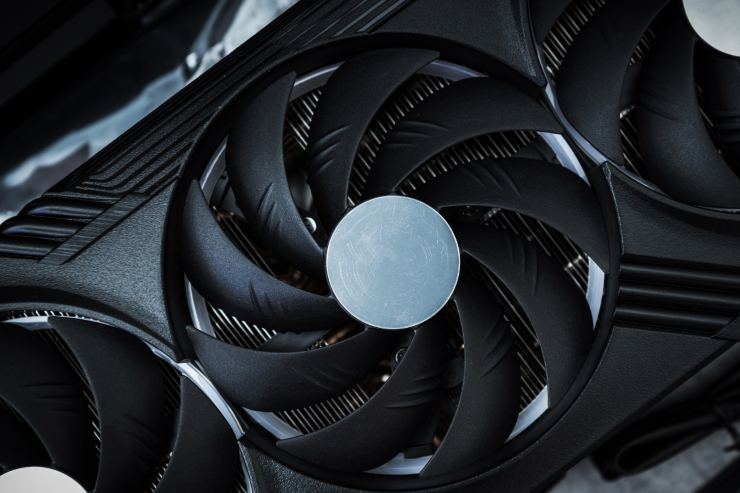 Un ventilatore per termosifone visto dall'alto