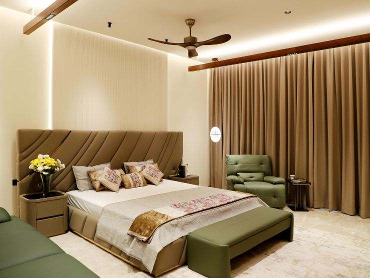 camera da letto ampia e moderna