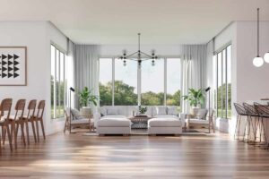 soggiorno di casa con pareti bianche