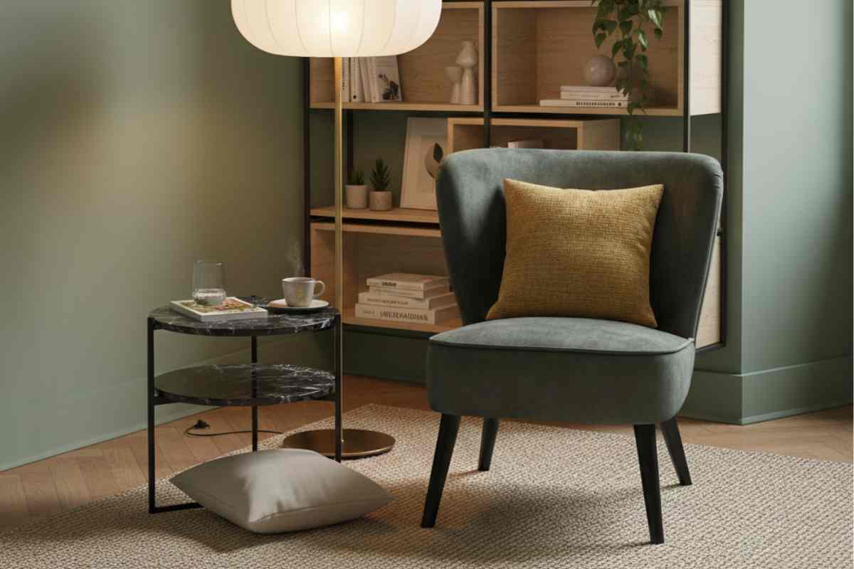 poltrona verde in stile jungle