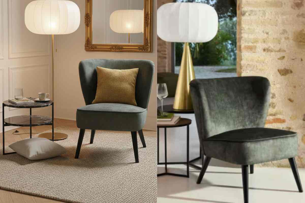 poltrona verde in diversi stili di salotto