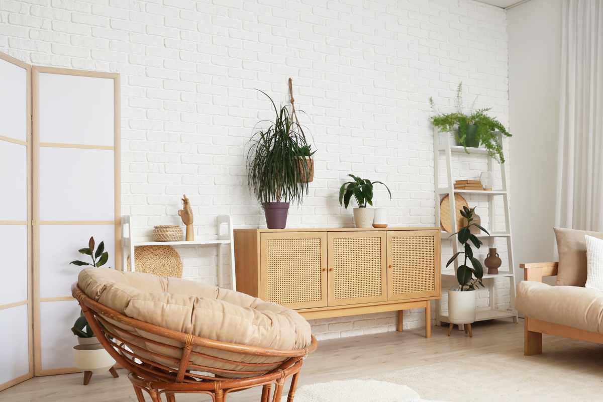 paravento in casa e arredamento neutro