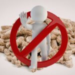 pellet con divieto rosso e omino che fa segno con la mano