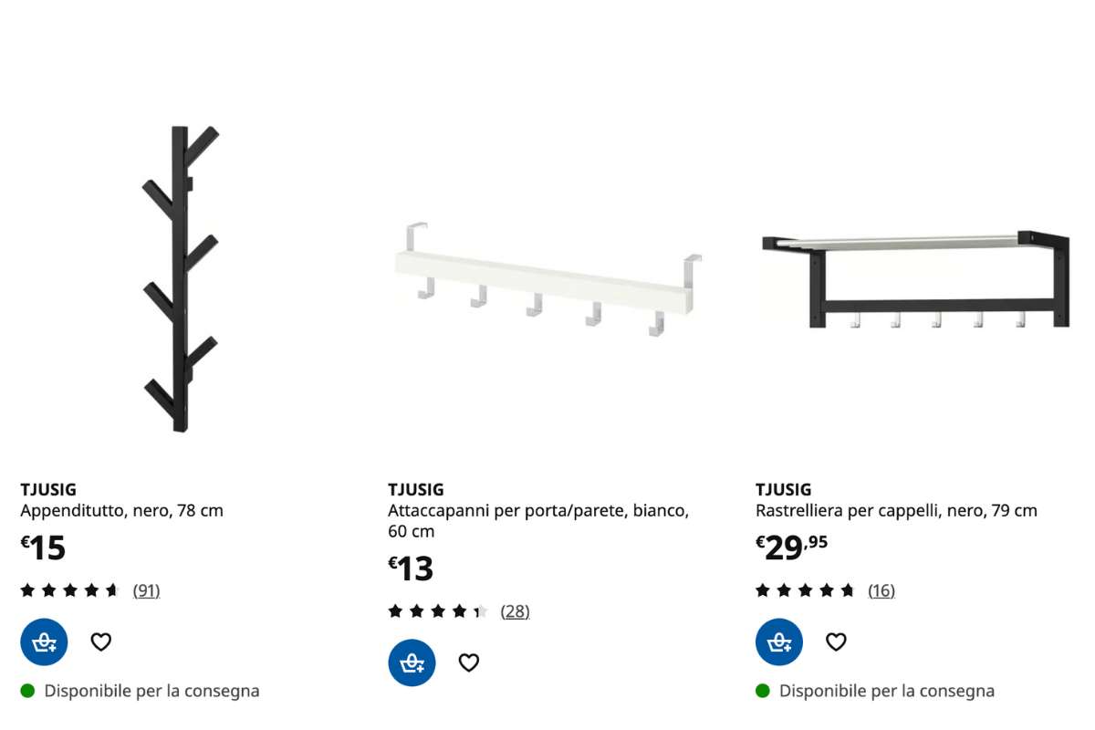 vari attaccapanni di ikea