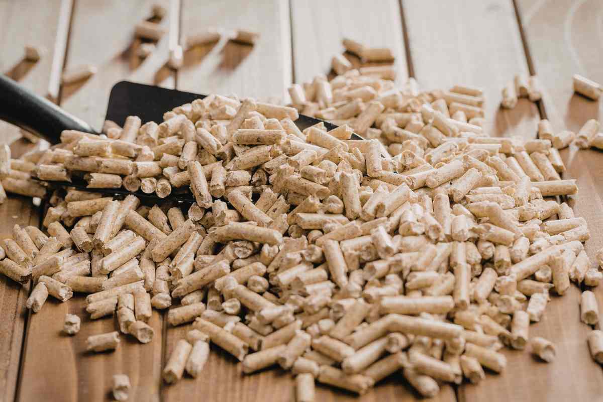 pellet aperto su di un pavimento