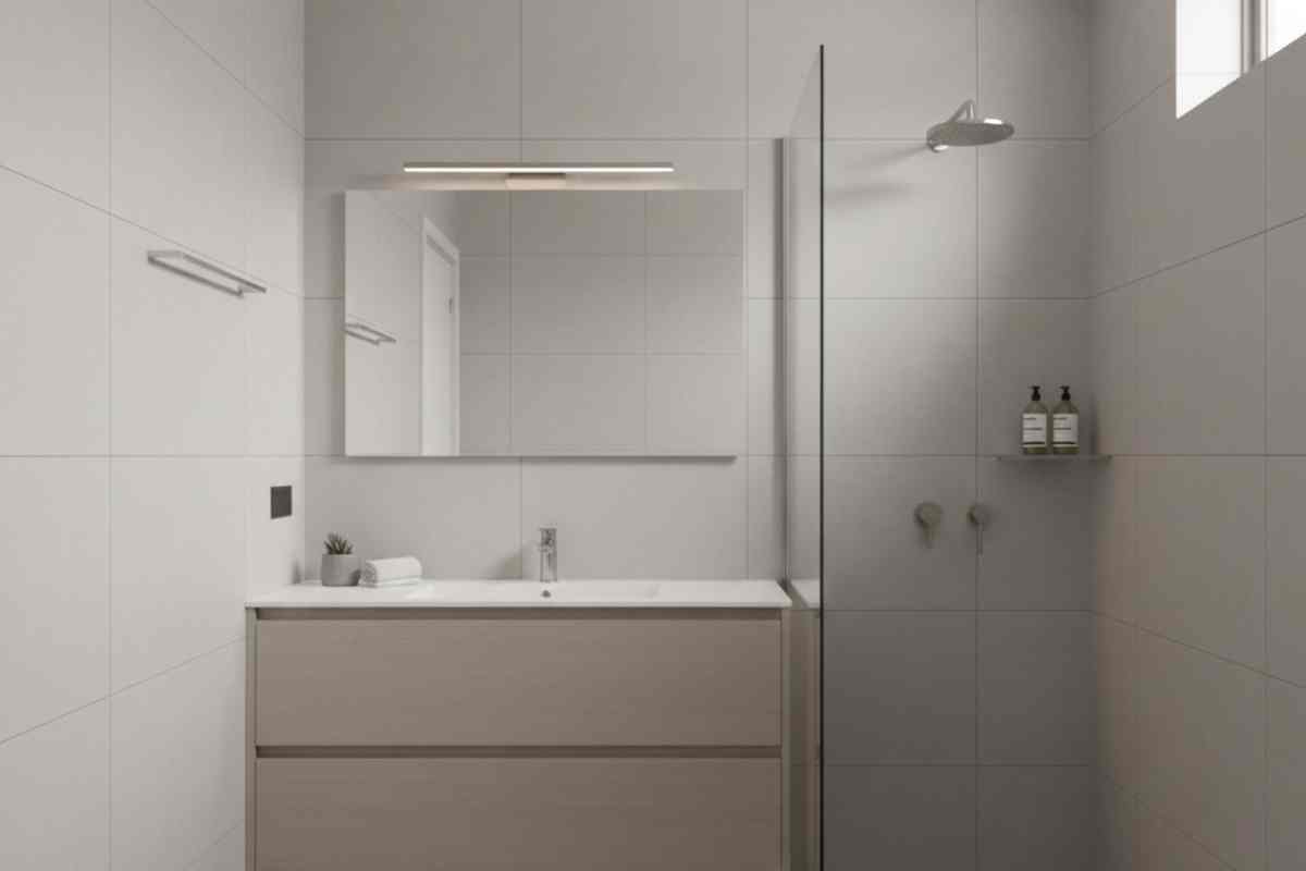 bagno sui toni molto chiari