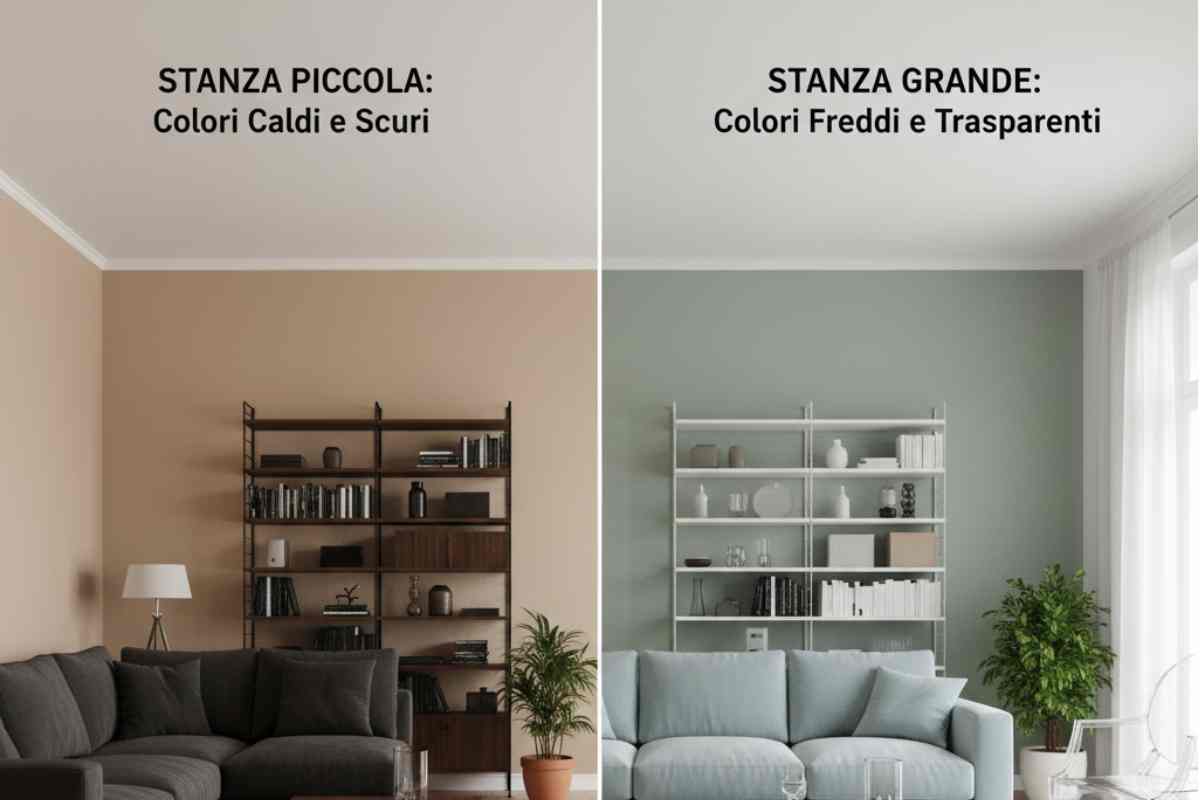 tipi di salotti, uno sui toni freddi e uno sui toni caldi