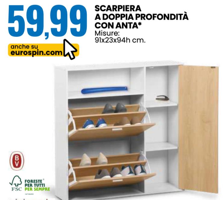 scarpiera in offerta sul volantino dell'eurospin