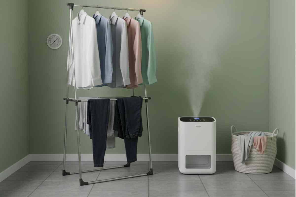 stendino in bagno con deumidificatore