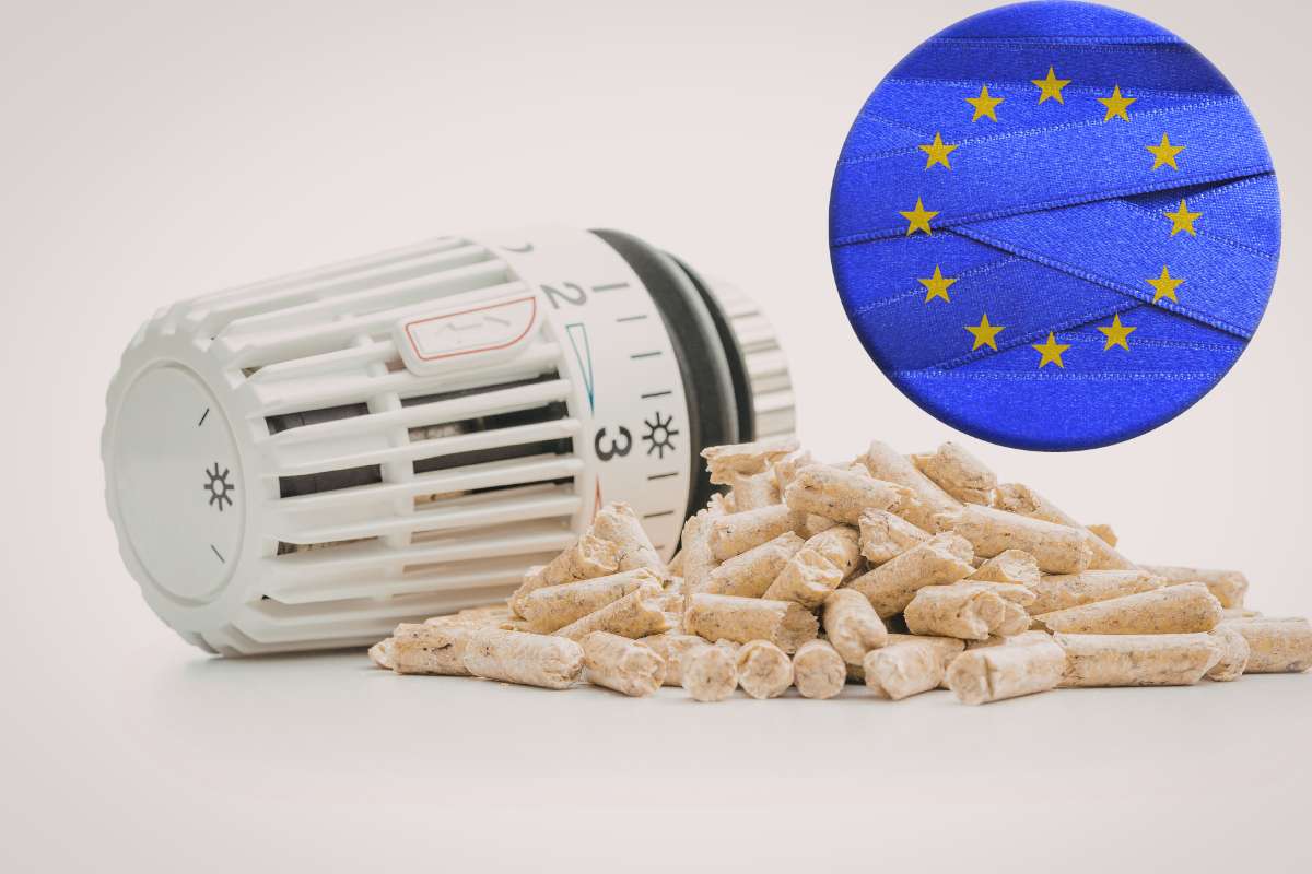 pellet con rotella termosifone e bandiera europea
