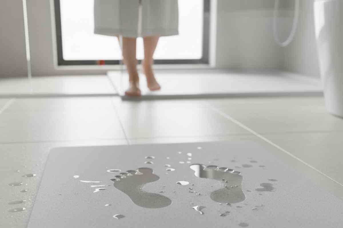 tappetino in diatomite in un bagno