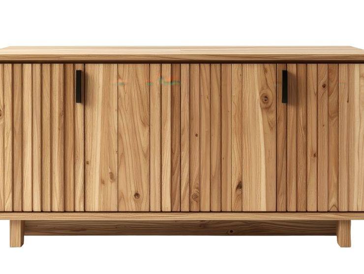 madia con ante in legno scanalate