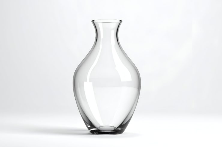 Una foto di un vaso trasparente in vetro