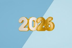 Una parete bicolore con in primo piano scritto "2026"