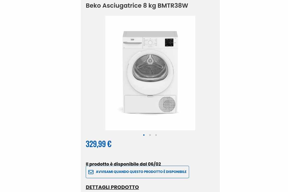 asciugatrice beko sul sito