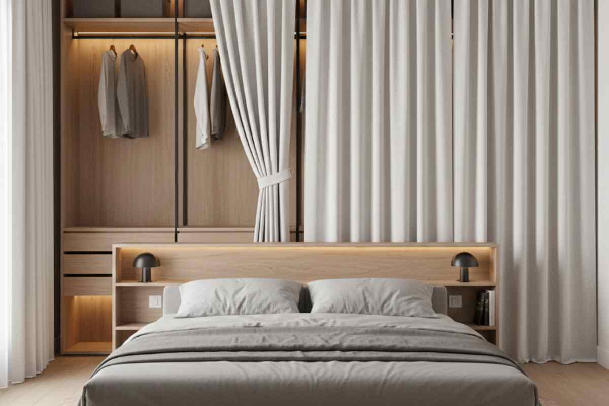 cabina armadio con tende divisorie