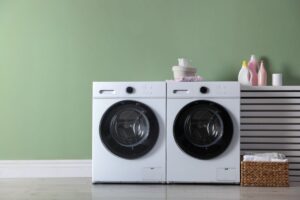 lavatrice ed asciugatrice con detersivi