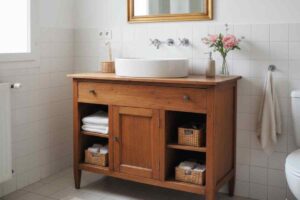 vecchia consolle in bagno