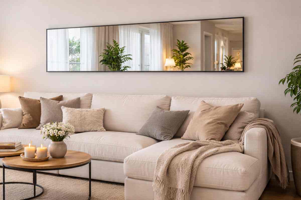 Il divano contro la parete è un errore del passato: ecco come posizionarlo per rendere il salotto visivamente più grande