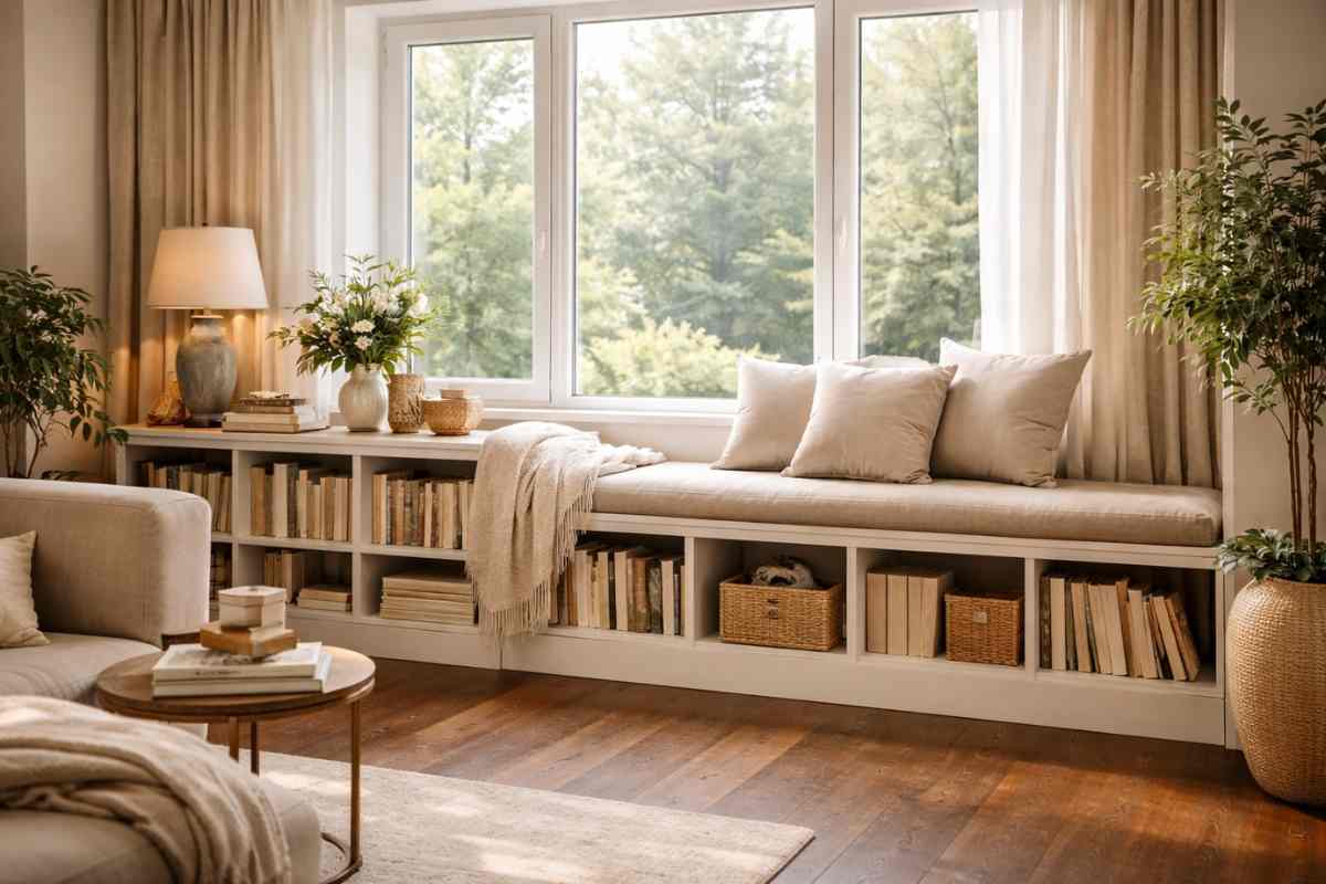 libreria sotto la finestra