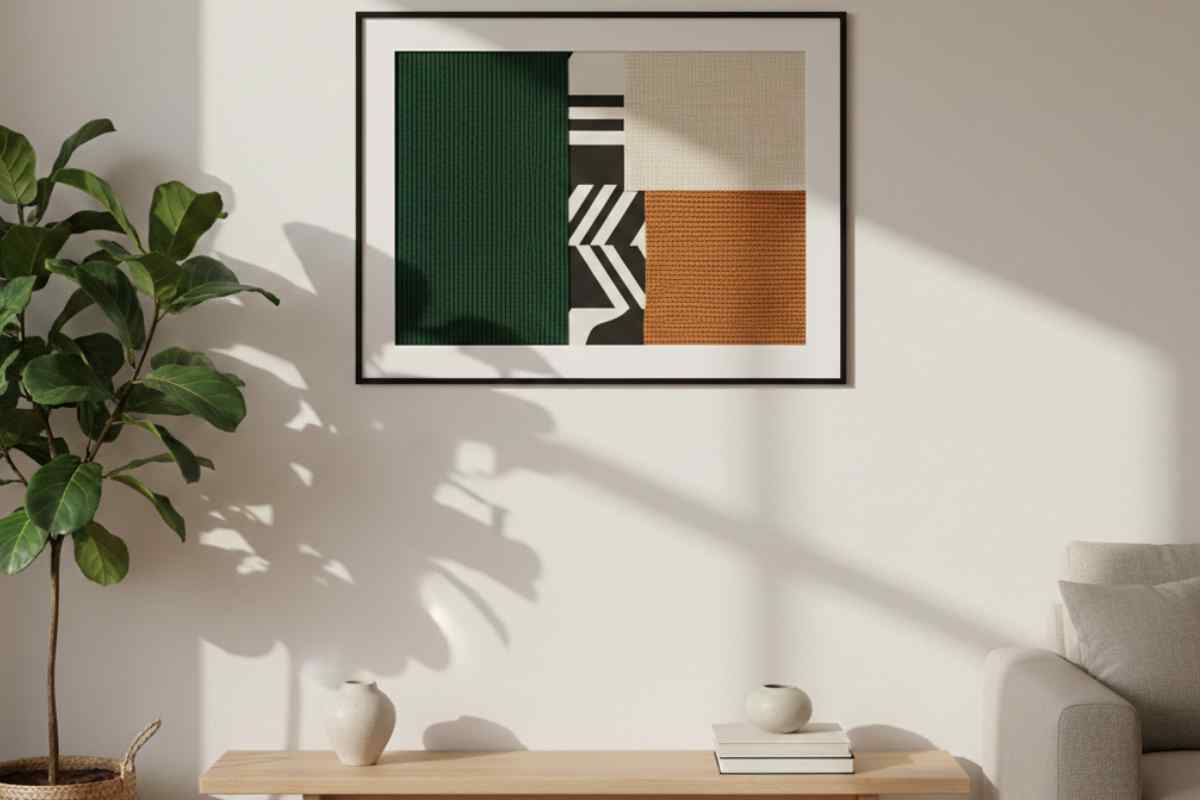 quadro con un mix di texture handmade