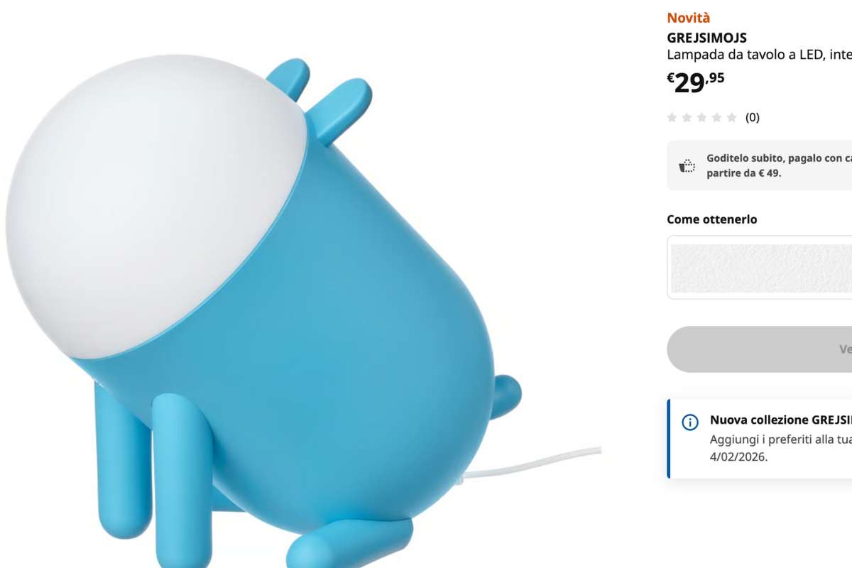 lampada a forma di cane azzurro di ikea 