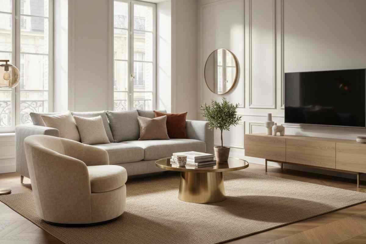 salotto elegante sui toni del beige