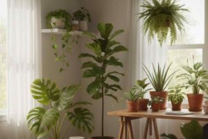 tante piante vicino alle finestre