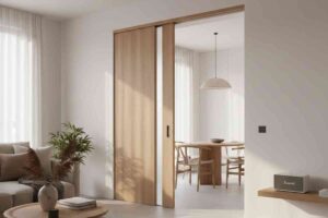 porta scorrevole di legno