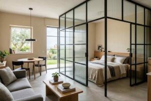 Monolocale di 40 mq? La soluzione di design che divide senza costruire muri