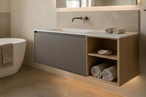 Il mobile bagno sospeso che fa sembrare tutto più moderno (anche senza ristrutturare)