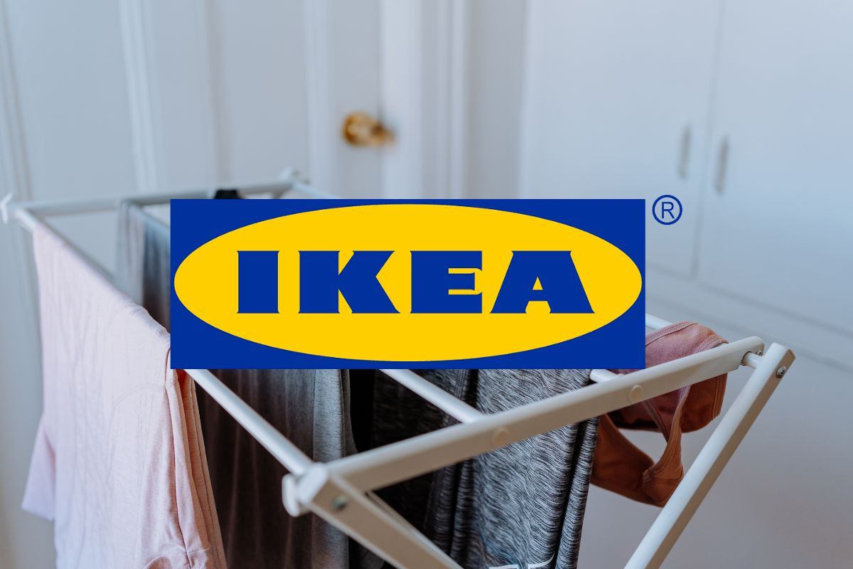 stendibiancheria e logo ikea