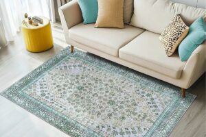 soggiorno moderno con tappeto sotto il divano