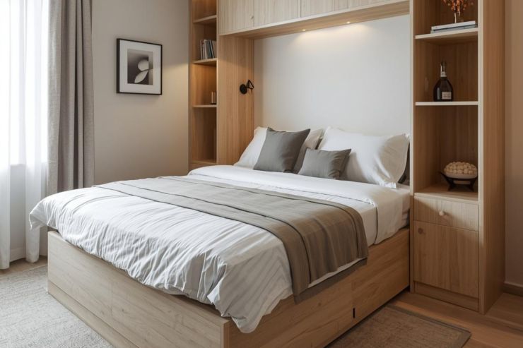 Un letto contenitore nella stanza