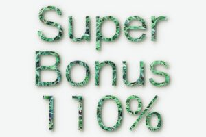 Una scritta in verde di "Super Bonus 110%"