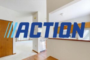 casa senza mobili e scritta al centro action