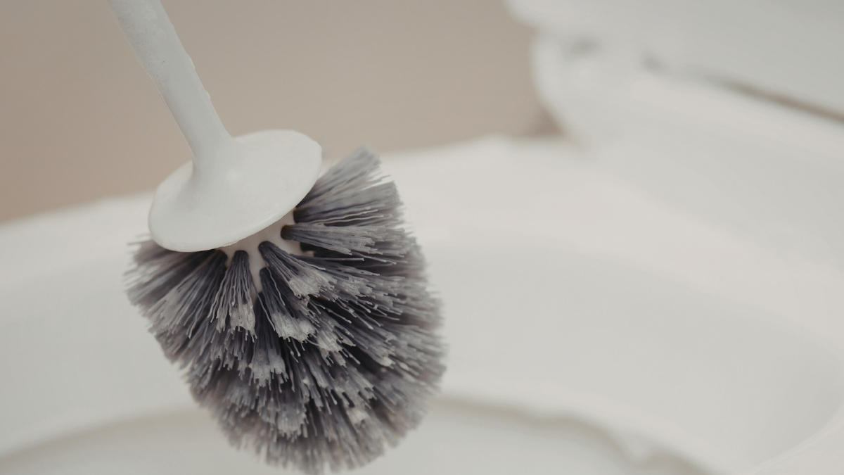 scopino del wc bianco. nero 