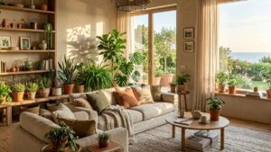 Biofilia in casa: come progettare un soggiorno che riduce lo stress grazie alle piante.