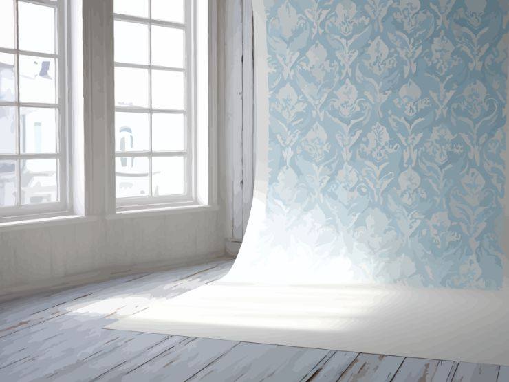 parete su cui sta per essere applicata della carta da parati